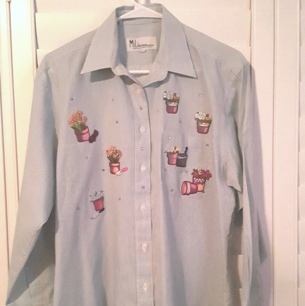 MILI'S Design Women's Gardener Vintage Shirt sz M